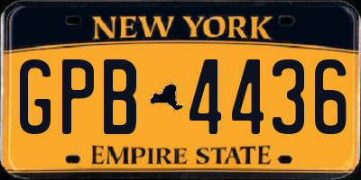 NY license plate GPB4436