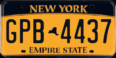 NY license plate GPB4437