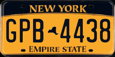NY license plate GPB4438