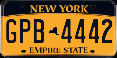 NY license plate GPB4442