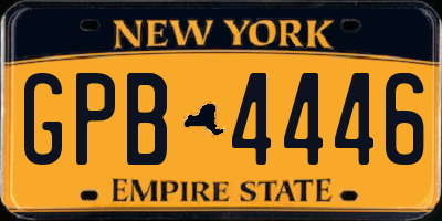 NY license plate GPB4446
