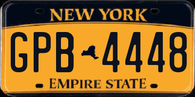 NY license plate GPB4448