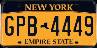 NY license plate GPB4449
