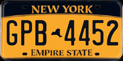 NY license plate GPB4452