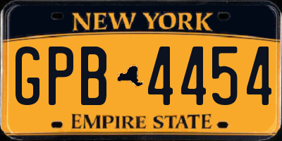 NY license plate GPB4454