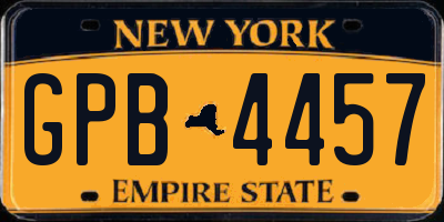 NY license plate GPB4457