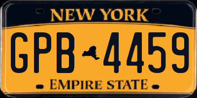 NY license plate GPB4459