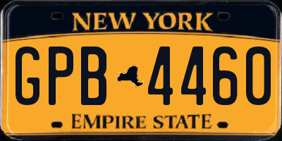 NY license plate GPB4460