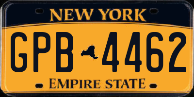NY license plate GPB4462