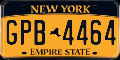 NY license plate GPB4464