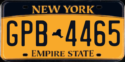 NY license plate GPB4465