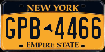 NY license plate GPB4466