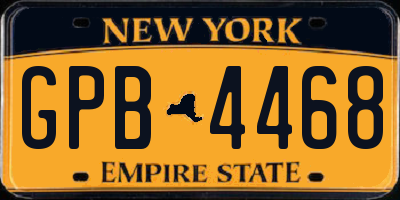 NY license plate GPB4468