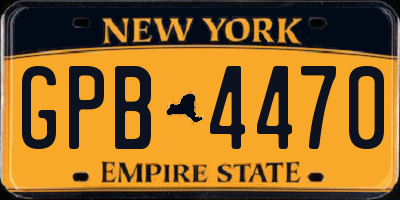 NY license plate GPB4470
