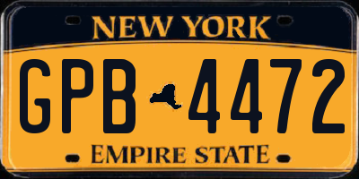 NY license plate GPB4472