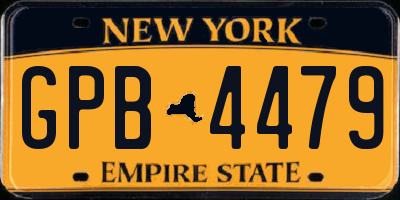 NY license plate GPB4479