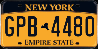 NY license plate GPB4480