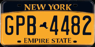 NY license plate GPB4482