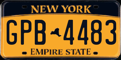 NY license plate GPB4483
