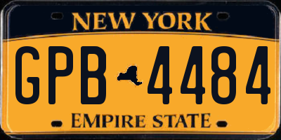 NY license plate GPB4484