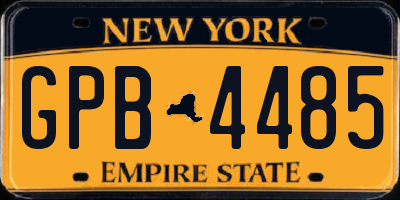 NY license plate GPB4485