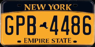 NY license plate GPB4486