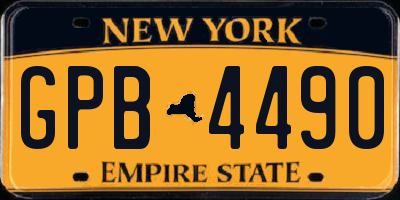 NY license plate GPB4490