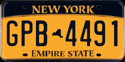 NY license plate GPB4491