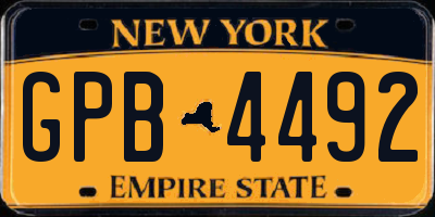 NY license plate GPB4492