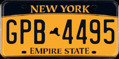 NY license plate GPB4495