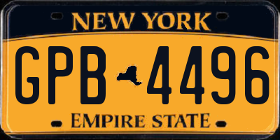 NY license plate GPB4496