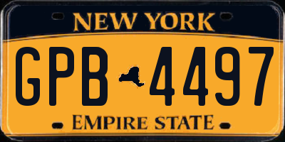 NY license plate GPB4497