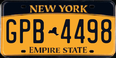 NY license plate GPB4498