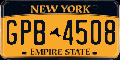 NY license plate GPB4508
