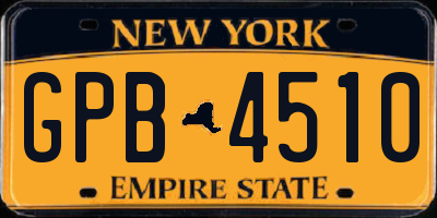 NY license plate GPB4510