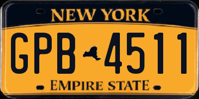 NY license plate GPB4511