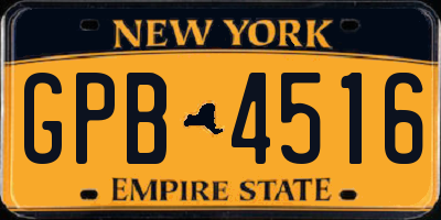 NY license plate GPB4516