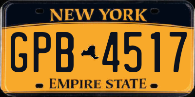NY license plate GPB4517