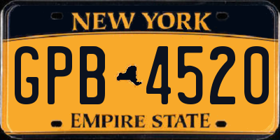 NY license plate GPB4520