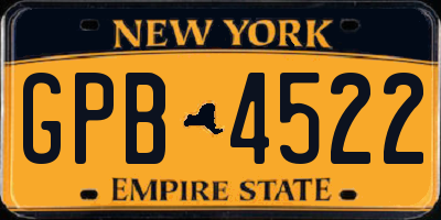 NY license plate GPB4522