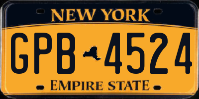 NY license plate GPB4524
