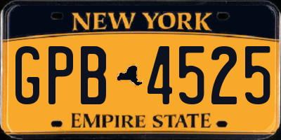 NY license plate GPB4525