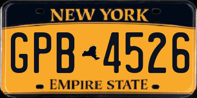 NY license plate GPB4526