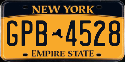 NY license plate GPB4528