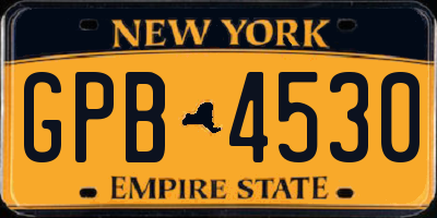 NY license plate GPB4530