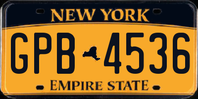 NY license plate GPB4536