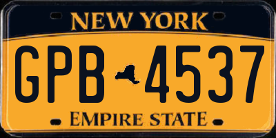 NY license plate GPB4537