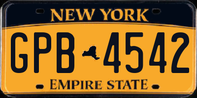 NY license plate GPB4542