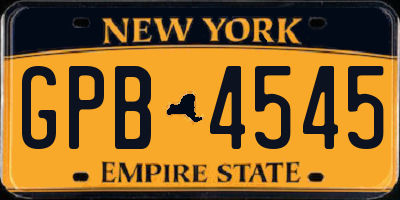 NY license plate GPB4545