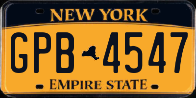 NY license plate GPB4547